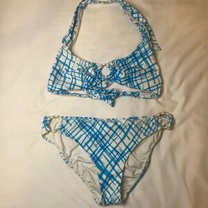 Trina Turk blue and white bikini set